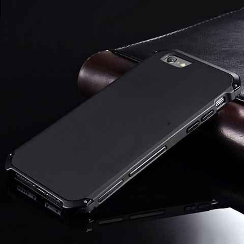 Apple iPhone 6用ケース 高級感 手触り良い アルミメタル 製の金属製 カバー アップル ブラック
