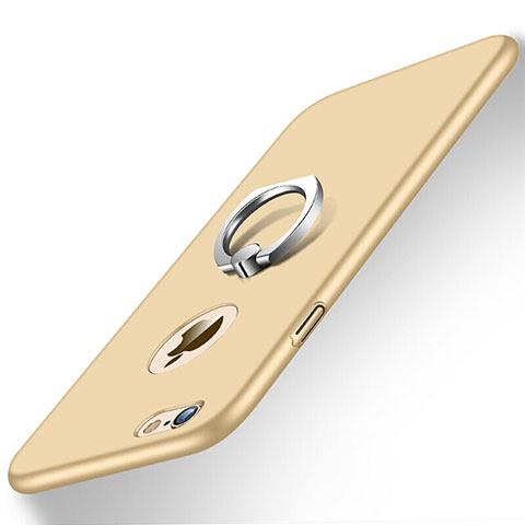 Apple iPhone 6用ハードケース プラスチック 質感もマット アンド指輪 アップル ゴールド