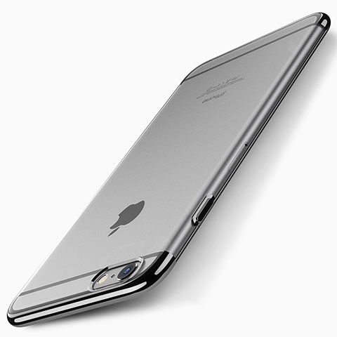 Apple iPhone 6用極薄ケース プラスチック クリア透明 T01 アップル ブラック