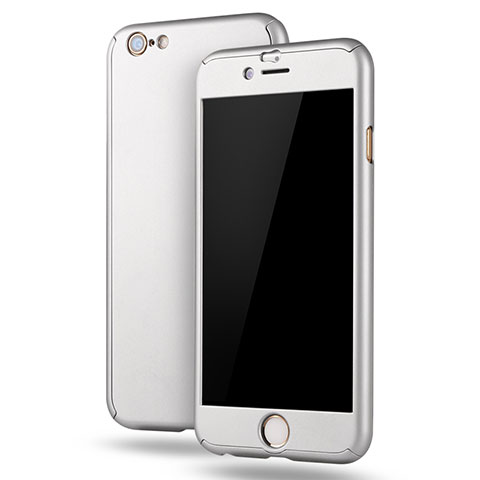 Apple iPhone 6 Plus用ハードケース プラスチック 質感もマット 前面と背面 360度 フルカバー M02 アップル ホワイト