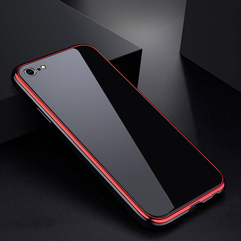 Apple iPhone 6 Plus用ケース 高級感 手触り良い アルミメタル 製の金属製 バンパー 鏡面 カバー アップル レッド・ブラック