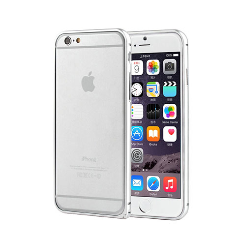 Apple iPhone 6 Plus用ケース 高級感 手触り良い アルミメタル 製の金属製 バンパー アップル シルバー