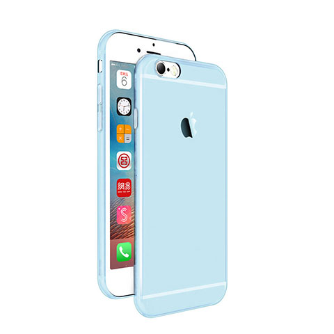 Apple iPhone 6 Plus用極薄ソフトケース クリア透明 シリコンケース 耐衝撃 全面保護 アップル ネイビー