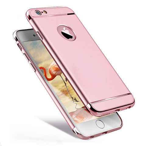 Apple iPhone 6S用ケース 高級感 手触り良い メタル兼プラスチック バンパー アップル ピンク