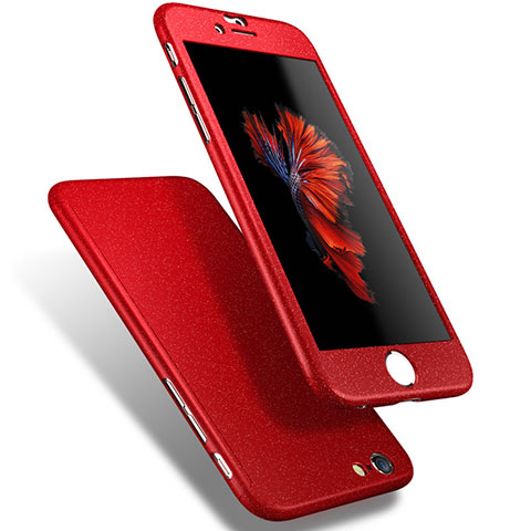 Apple iPhone 6S用ハードケース プラスチック 質感もマット 前面と背面 360度 フルカバー Q01 アップル レッド