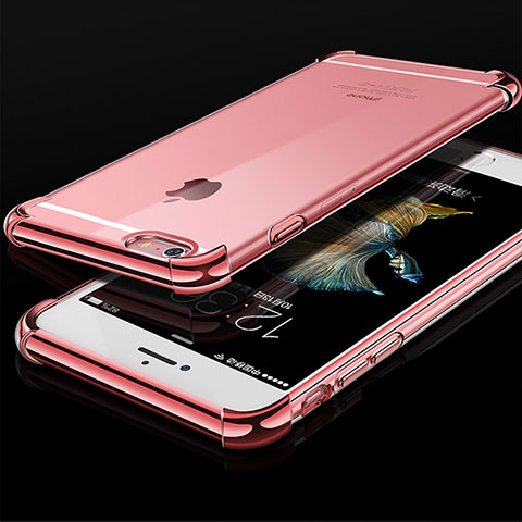 Apple iPhone 6S用極薄ソフトケース シリコンケース 耐衝撃 全面保護 クリア透明 HC01 アップル ローズゴールド
