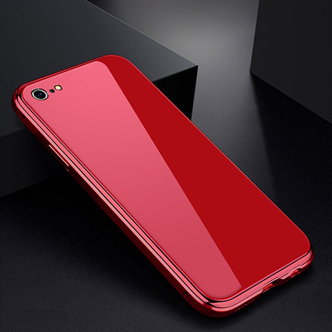 Apple iPhone 6S用ケース 高級感 手触り良い アルミメタル 製の金属製 バンパー 鏡面 カバー アップル レッド