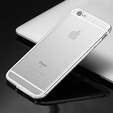 Apple iPhone 6S用ケース 高級感 手触り良い アルミメタル 製の金属製 バンパー カバー アップル シルバー