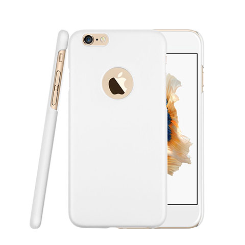 Apple iPhone 6S用ハードケース プラスチック 質感もマット ロゴを表示します アップル ホワイト