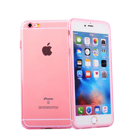 Apple iPhone 6S用ソフトケース フルカバー クリア透明 アップル ピンク