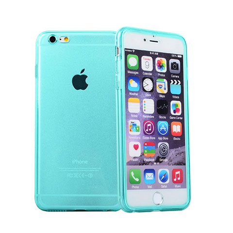 Apple iPhone 6S用ソフトケース フルカバー クリア透明 アップル ブルー