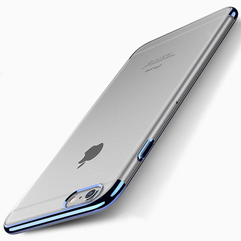 Apple iPhone 6S用極薄ケース プラスチック クリア透明 T01 アップル ネイビー