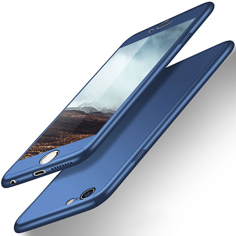 Apple iPhone 6S Plus用ハードケース プラスチック 質感もマット 前面と背面 360度 フルカバー アップル ネイビー