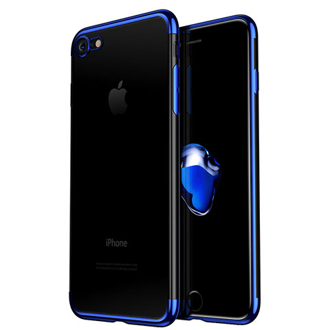 Apple iPhone 6S Plus用極薄ソフトケース シリコンケース 耐衝撃 全面保護 クリア透明 H02 アップル ネイビー
