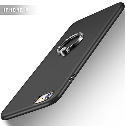 Apple iPhone 6S Plus用ハードケース プラスチック 質感もマット アンド指輪 A01 アップル ブラック