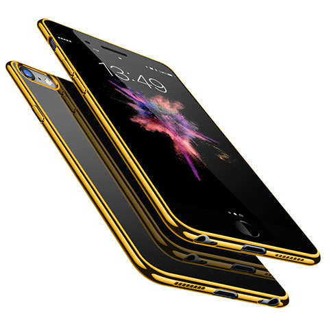Apple iPhone 6S Plus用極薄ソフトケース シリコンケース 耐衝撃 全面保護 クリア透明 H04 アップル ゴールド