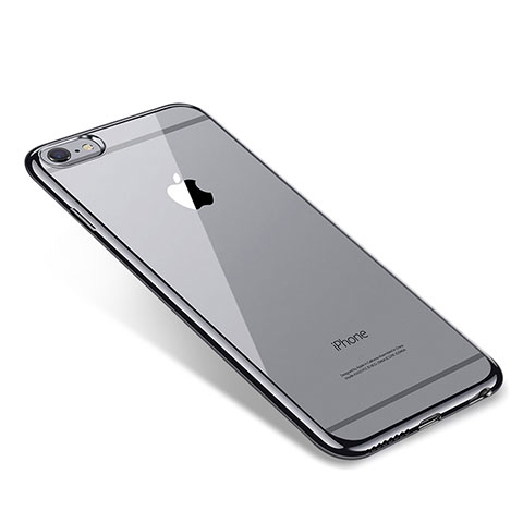 Apple iPhone 6S Plus用極薄ソフトケース シリコンケース 耐衝撃 全面保護 クリア透明 T09 アップル ブラック