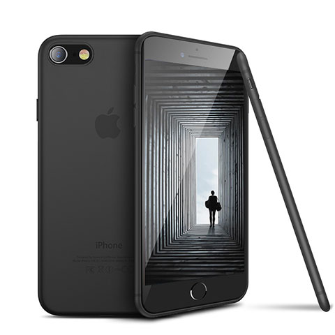 Apple iPhone 7用極薄ソフトケース シリコンケース 耐衝撃 全面保護 S03 アップル ブラック