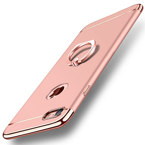Apple iPhone 7用ケース 高級感 手触り良い メタル兼プラスチック バンパー アンド指輪 A01 アップル ローズゴールド