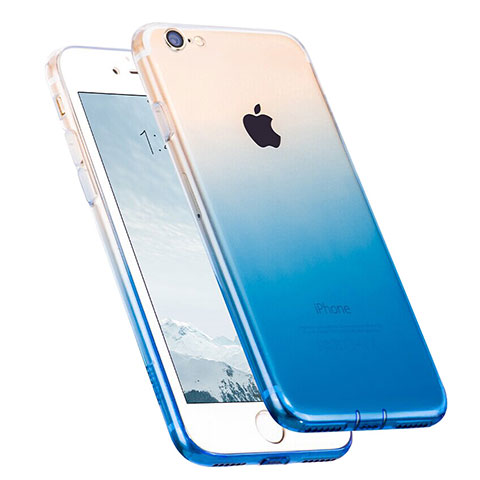 Apple iPhone 7用極薄ソフトケース グラデーション 勾配色 クリア透明 アップル ネイビー