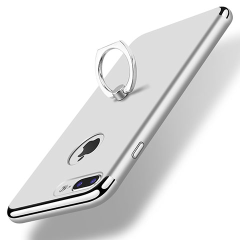 Apple iPhone 7 Plus用ケース 高級感 手触り良い メタル兼プラスチック バンパー アンド指輪 A07 アップル シルバー