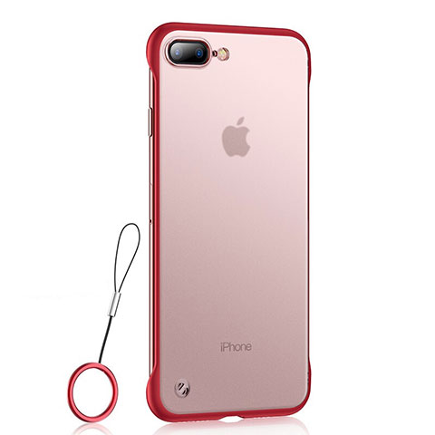 Apple iPhone 7 Plus用極薄ソフトケース シリコンケース 耐衝撃 全面保護 クリア透明 HT02 アップル レッド