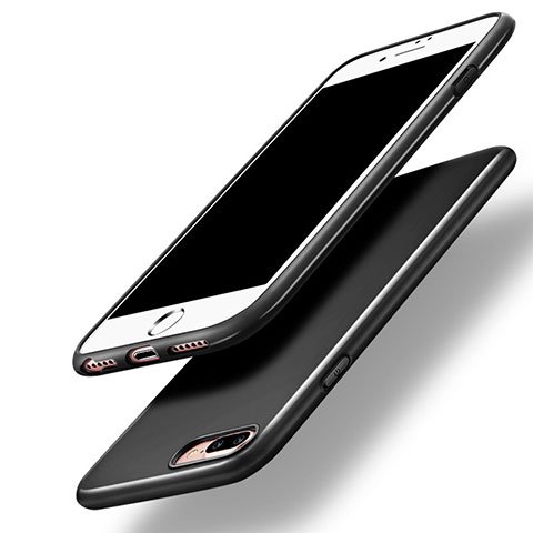 Apple iPhone 7 Plus用シリコンケース ソフトタッチラバー カバー アップル ブラック