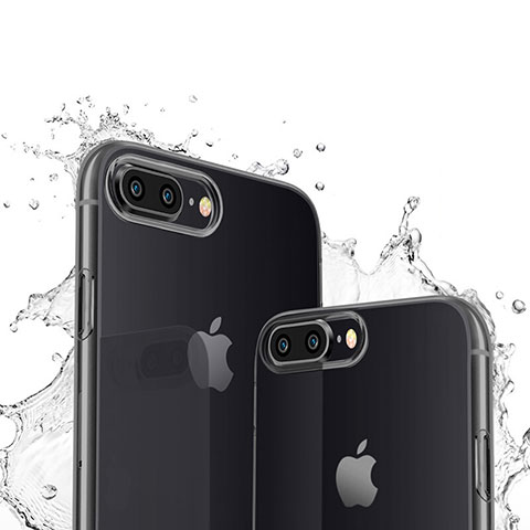 Apple iPhone 7 Plus用極薄ソフトケース シリコンケース 耐衝撃 全面保護 クリア透明 T03 アップル ブラック