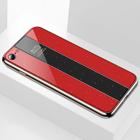 Apple iPhone 8用ハイブリットバンパーケース プラスチック 鏡面 カバー M01 アップル レッド