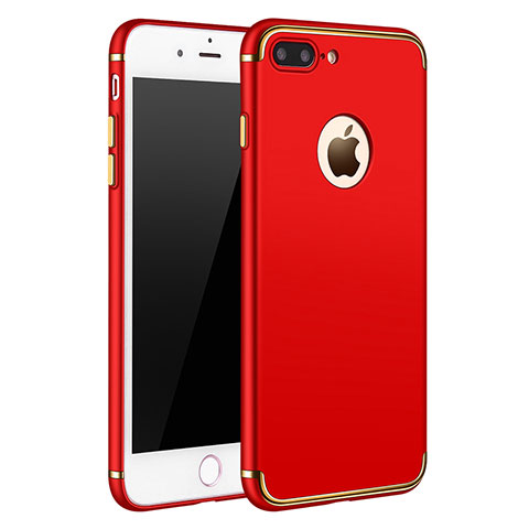 Apple iPhone 8 Plus用ケース 高級感 手触り良い メタル兼プラスチック バンパー F02 アップル レッド