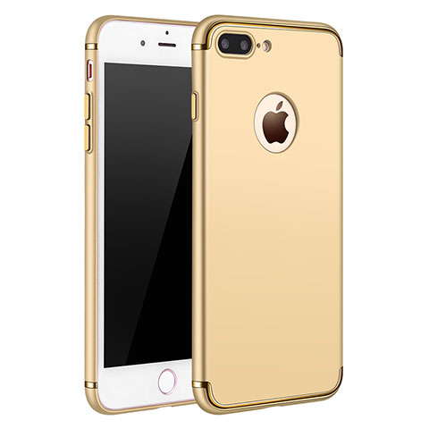 Apple iPhone 8 Plus用ケース 高級感 手触り良い メタル兼プラスチック バンパー F02 アップル ゴールド