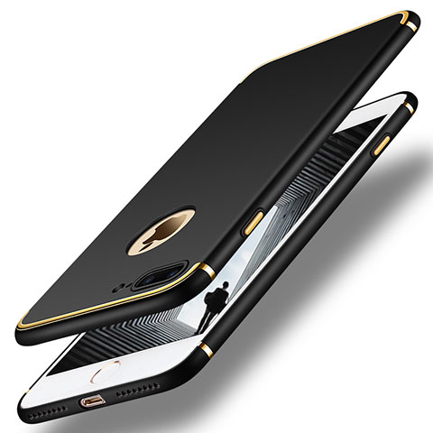 Apple iPhone 8 Plus用ケース 高級感 手触り良い メタル兼プラスチック バンパー F02 アップル ブラック
