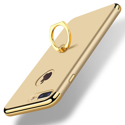 Apple iPhone 8 Plus用ケース 高級感 手触り良い メタル兼プラスチック バンパー アンド指輪 A07 アップル ゴールド
