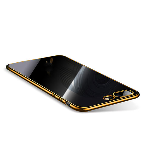 Apple iPhone 8 Plus用極薄ソフトケース シリコンケース 耐衝撃 全面保護 クリア透明 Q01 アップル ゴールド