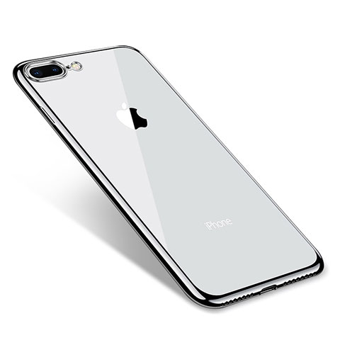 Apple iPhone 8 Plus用極薄ソフトケース シリコンケース 耐衝撃 全面保護 クリア透明 Q06 アップル シルバー