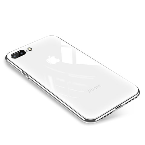 Apple iPhone 8 Plus用ハイブリットバンパーケース クリア透明 プラスチック 鏡面 カバー アップル ホワイト