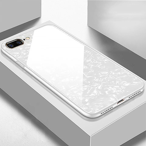 Apple iPhone 8 Plus用ハイブリットバンパーケース プラスチック 鏡面 カバー アップル ホワイト
