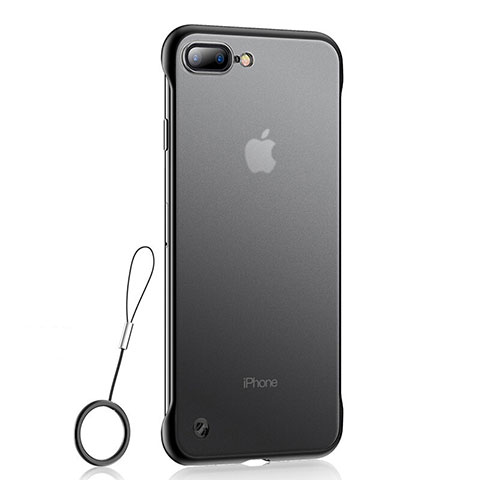 Apple iPhone 8 Plus用極薄ソフトケース シリコンケース 耐衝撃 全面保護 クリア透明 HT02 アップル ブラック