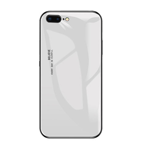 Apple iPhone 8 Plus用ハイブリットバンパーケース プラスチック 鏡面 カバー A01 アップル ホワイト