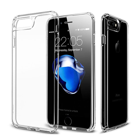 Apple iPhone 8 Plus用極薄ソフトケース シリコンケース 耐衝撃 全面保護 クリア透明 アップル クリア