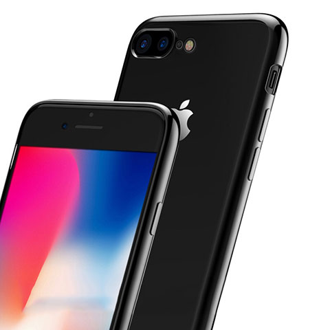 Apple iPhone 8 Plus用ハイブリットバンパーケース クリア透明 プラスチック アップル グレー