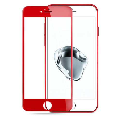 Apple iPhone 8 Plus用強化ガラス フル液晶保護フィルム アップル レッド