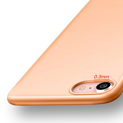 Apple iPhone SE (2020)用シリコンケース ソフトタッチラバー アップル オレンジ