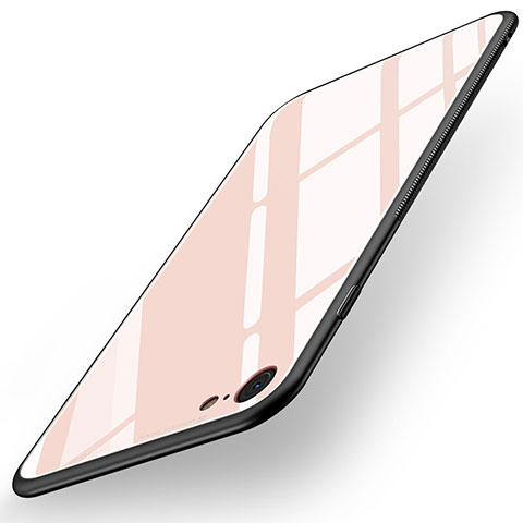 Apple iPhone SE (2020)用シリコンケース ソフトタッチラバー 鏡面 アップル ピンク