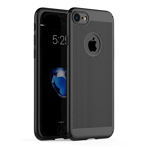 Apple iPhone SE (2020)用ハードケース プラスチック メッシュ デザイン M01 アップル ブラック