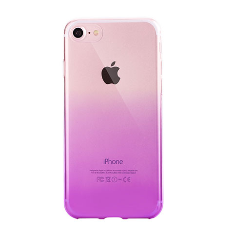 Apple iPhone SE (2020)用極薄ソフトケース グラデーション 勾配色 クリア透明 G01 アップル パープル
