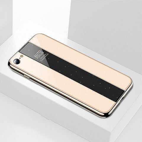 Apple iPhone SE (2020)用ハイブリットバンパーケース プラスチック 鏡面 カバー M01 アップル ゴールド