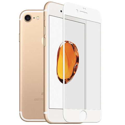 Apple iPhone SE (2020)用強化ガラス フル液晶保護フィルム F18 アップル ホワイト