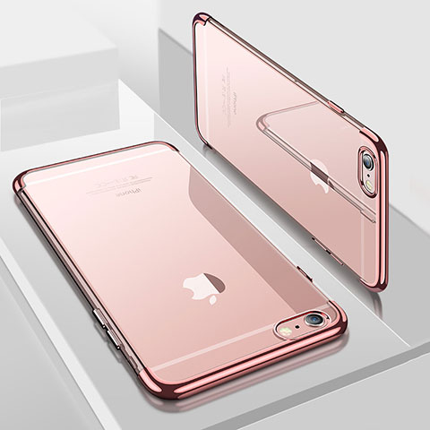 Apple iPhone SE3 (2022)用極薄ソフトケース シリコンケース 耐衝撃 全面保護 クリア透明 H04 アップル ローズゴールド