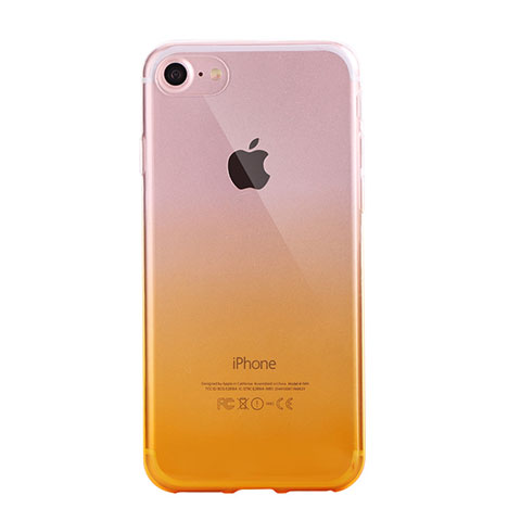 Apple iPhone SE3 (2022)用極薄ソフトケース グラデーション 勾配色 クリア透明 G01 アップル イエロー
